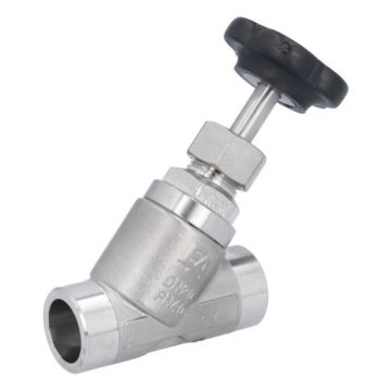 Angle seat valve DN20, PN40, DIN3239, stainless steel 1.4408/PTFE