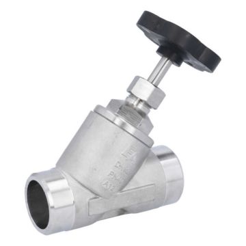 Angle Seat Valve DN32, PN40, DIN3239, RK, st. steel 1.4408/PTFE