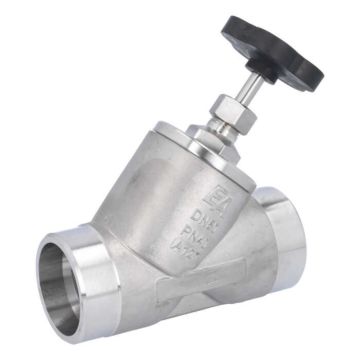 Angle seat valve DN50, PN40, DIN3239, stainless steel 1.4408/PTFE