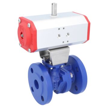 Kugelhahn-TF, DN20, mit Antrieb-ED, ED55 GGG-40, Edelstahl, PTFE/NBR, doppeltwirkend