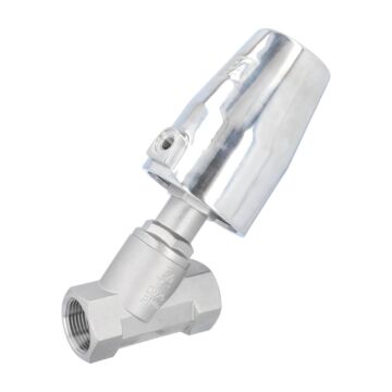 Pressure actuated valve, G1", SK63-stainless steel stainless steel/PTFE, normally closed, in flow dir