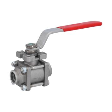 Kugelhahn DN15, PN15, Edelstahl/PTFE-Carbongraphit Anschweißenden, voller Durchgang