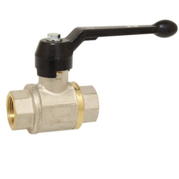 Ball valve 3/8 ", PN12, brass / PTFE, with drain, Female, full bore