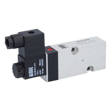 5/2-way solenoid valve Namur DN6, 12V DC, 3-10bar with manual override Aluminum / NBR