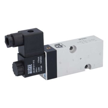 5/2-way solenoid valve DN6 Namur, 24V DC, 3-10bar, with manual override, Aluminum / NBR