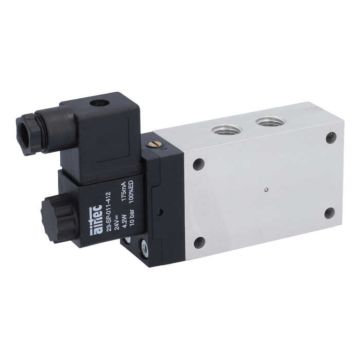 5/2-way solenoid valve 1/4 "24VDC, 3-10bar with manual override Aluminum / NBR