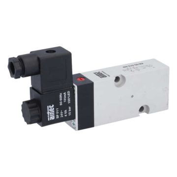 5/2-way solenoid valve Namur DN6, 24V 50Hz, 3-10bar with manual override Aluminum / NBR