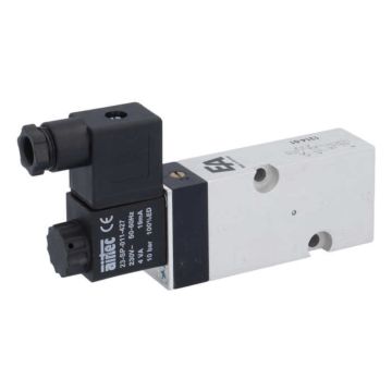 5/2 way solenoid valve, Namur DN6,230VAC, 3-10bar with manual override Aluminum / NBR