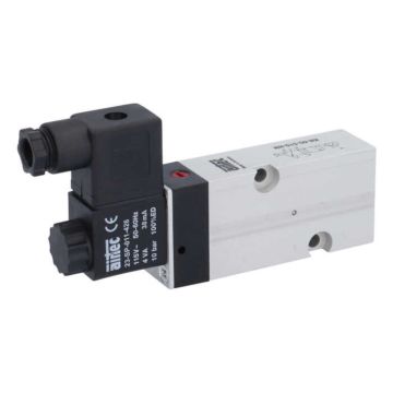 5/2-way solenoid valve Namur DN6, 110V50-60Hz, 3-10bar with manual override Aluminum / NBR