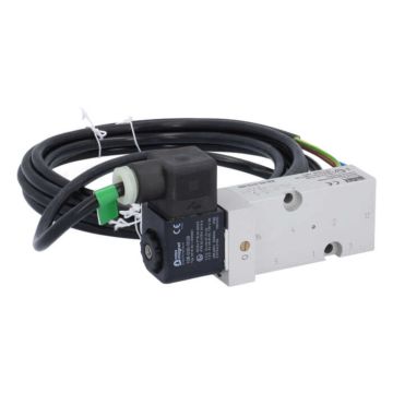 5/2-way solenoid valve, Namur DN6, 230VAC-Ex, 3-10bar with manual override, Aluminum / NBR, 3m c