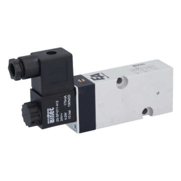 3/2-way solenoid valve Namur DN6, 24V DC, 3-10bar, with manual override, Aluminum / NBR