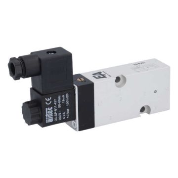 3/2-way solenoid valve Namur DN6, 230V50Hz, 3-10bar with manual override Aluminum / NBR