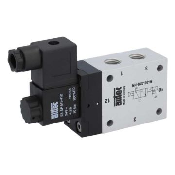 3/2-Wege Magnetventil 1/4", 230V 50Hz 3-10bar, mit Handnotbetätigung, Alu/NBR