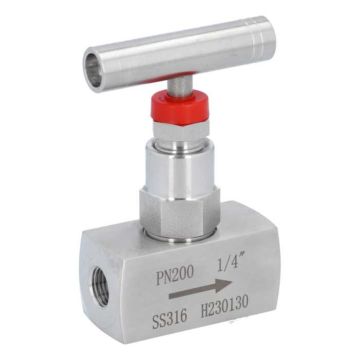 Needle valve 1/4 ", PN200, Stainless steel 1.4408 / PTFE