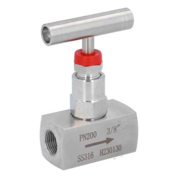 Needle valve 3/8 ", PN200, Stainless steel 1.4408 / PTFE