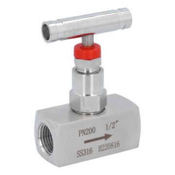 Needle valve 1/2 ", PN200, Stainless steel 1.4408 / PTFE