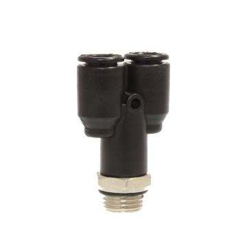 Y-Coupling, D04-G1/4", plastic/brass, threaded-plug connection with seal