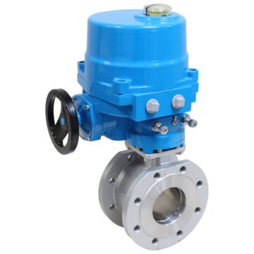 Ball valve ZK, DN80, with drive-NE15, Steel / PTFE FKM, 230V 50Hz, running time 20 sec.