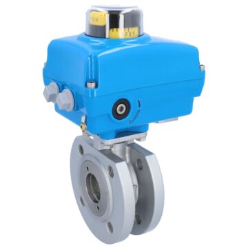 Ball valve ZK, DN40, with drive-NE05, Steel / PTFE FKM, 24V DC, running time approx 8sec