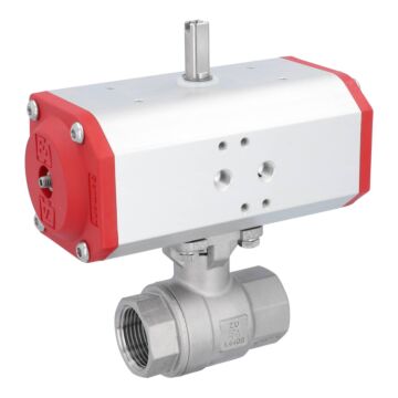 Kugelhahn ZU 1", mit Antrieb ED, DW55 Edelstahl/PTFE-FKM, doppeltwirkend