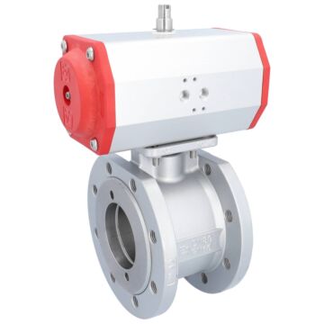 Kugelhahn-ZK, DN80, mit Antrieb-ED, DW85 Stahl/PTFE-FKM, doppeltwirkend