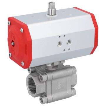 Kugelhahn ZH 11/4", mit Antrieb EE, EW70 Edelstahl/PTFE-FKM, federrückstellend