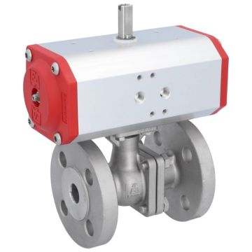 Ball valve ZP, DN15, with drive-EE, EW55, Stainless steel 1.4408, PTFE FKM, spring return