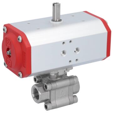 Kugelhahn ZH 1/2", mit Antrieb EE, EW55 Edelstahl/PTFE-FKM, federrückstellend