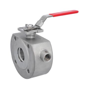 Kompakt-Kugelhahn DN50, PN16/40, Heizmantel (3/4") Edelstahl 1.4408/PTFE-FKM, ISO5211