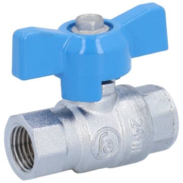 Ball valve 1/4 ", PN40, brass / PTFE FKM, Female, full bore, butterfly handle