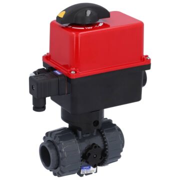 Kugelhahn, PN16, Antrieb RT, Klebemuffe PVC-U/PTFE-EPDM, elektrisch betätigt