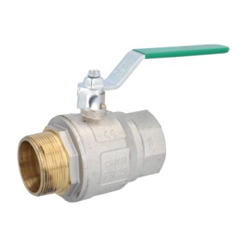 Ball valve 2 "M / F, DIN-DVGW W570, PN25, brass / , green for drinking water according to EN13828, han