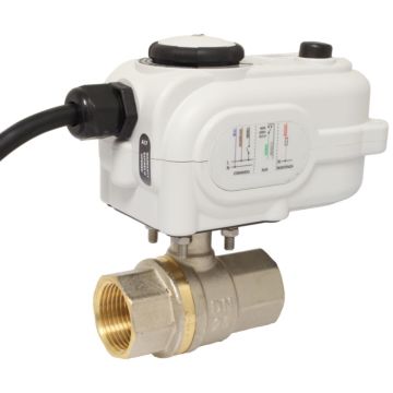 Ball valve-BO, 1/2 ", with drive-BO111, PN16, IP54, brass / PTFE FKM / EPDM, 230V 50Hz, running time 2