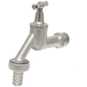 Drain valve 3/8 ", PN10, DIN3509, with hose connection brass chrome / EPDM