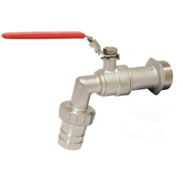 Ball drain cock 1/2 "stainless steel/PTFE-NBR, PN25, male / hose connection