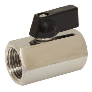 Mini ball valve 3/8 ", stainless steel / PTFE FKM, PN63, internally threaded