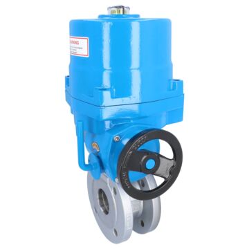 Ball valve ZK, DN50, with drive-NE06, Steel / PTFE FKM, 24V DC, run-time 17sek.