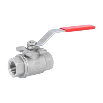 Kugelhahn 1/2", PN140, Edelstahl/PTFE 2-teilig, Innengewinde, voller Durchgang