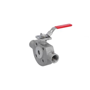 Kompakt-Kugelhahn DN15, PN16/40, Heizmantel (3/4") Edelstahl 1.4408/PTFE-FKM, ISO5211