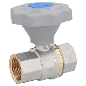 2-way ball valve 1 ", DIN-DVGW for drinking water, brass / PTFE-NBR and with hand wheel. Transmission