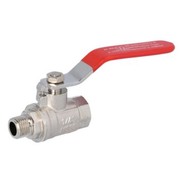 Ball valve 1/4 ", PN30, brass / PTFE-NBR, Male / Female, full bore