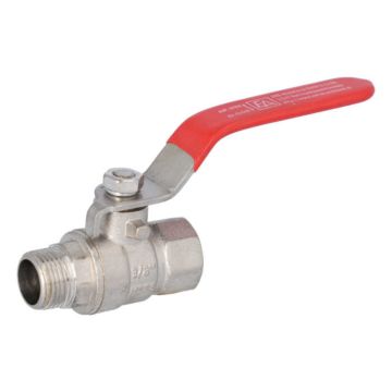 Ball valve 3/8 ", PN30, brass / PTFE-NBR, Male / Female, full bore