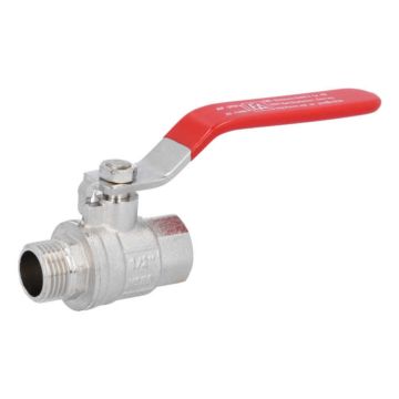 Ball valve 1/2 ", PN30, brass / PTFE-NBR, Male / Female, full bore