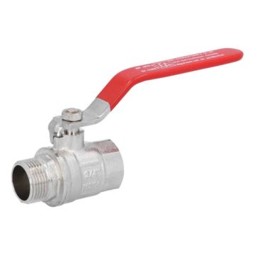 Ball valve 3/4 ", PN30, brass / PTFE-NBR, Male / Female, full bore