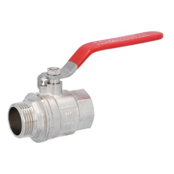 Ball valve 1 "PN30, brass / PTFE-NBR, Male / Female, full bore