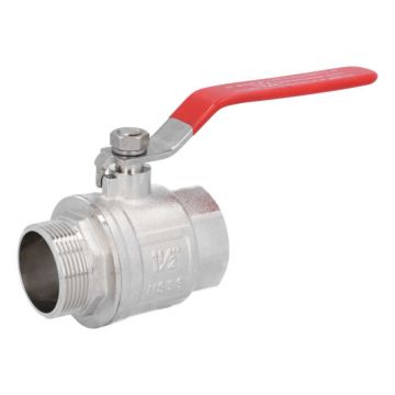 Ball valve 11/2 ", PN30, brass / PTFE-NBR, Male / Female, full bore