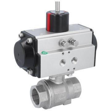 Kugelhahn BW 1", DVGW-W, Antrieb OD, DW50 Edelstahl/PTFE-EPDM, doppeltwirkend