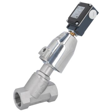 Pressure actuated valve, G1 ", SK50-stainless stee, Stainless steel / PTFE, acting against medium