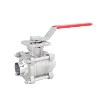 Ball valve-ZA, DN40, with handle set, st. steel/PTFE-FKM, butt welded acc. DIN11850-R2