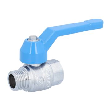 Kugelhahn 1/2", PN40, Ms/PTFE-FKM Innen-/Außengewinde, voller Durchgang